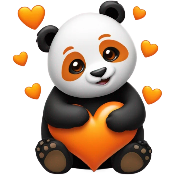 Orange heart with panda emoji