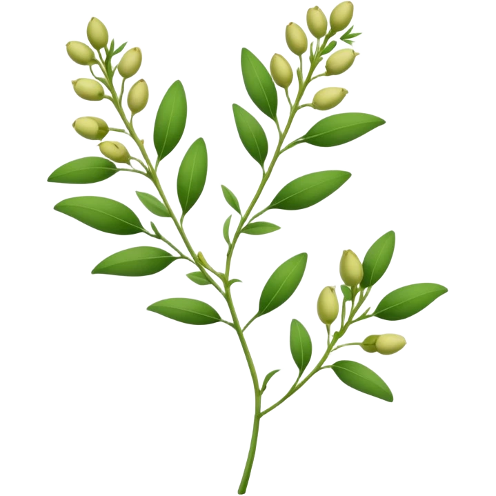 pigeonpea plant with green leaves and pods, simple and clear emoji