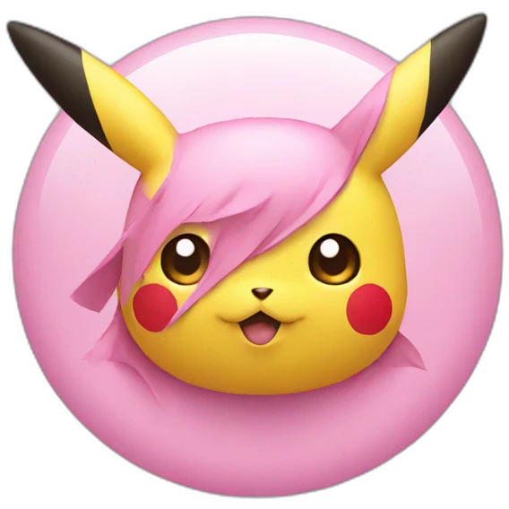 pikachu in pink round emoji