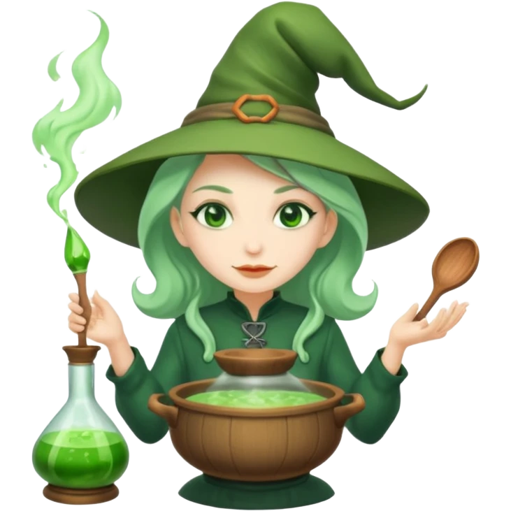 green witch cooking potion emoji