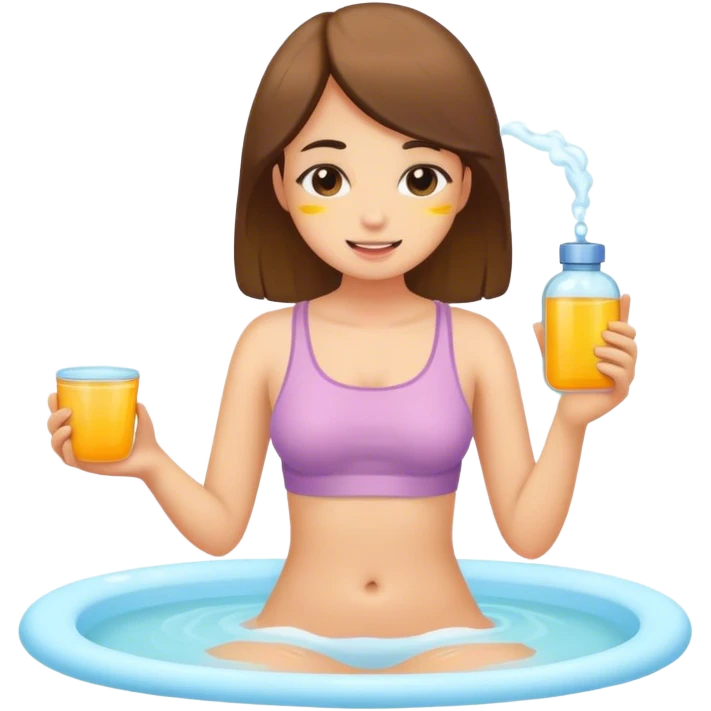 a girl doing self-care routine emoji