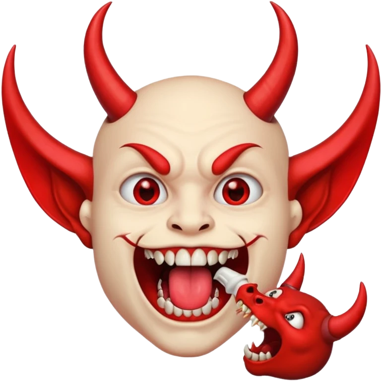 licking teeth with devil horns emoji