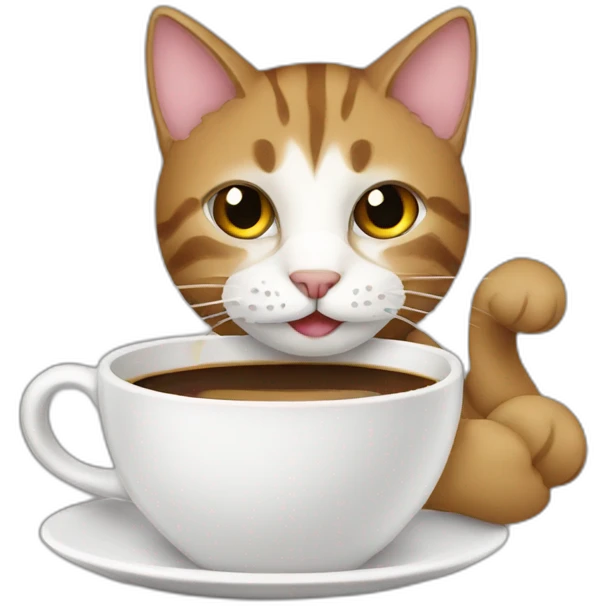 Cat drinking coffee emoji