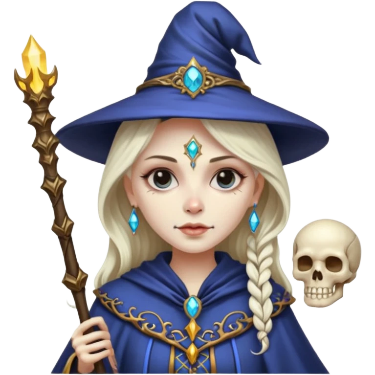 wizard lady skull emoji
