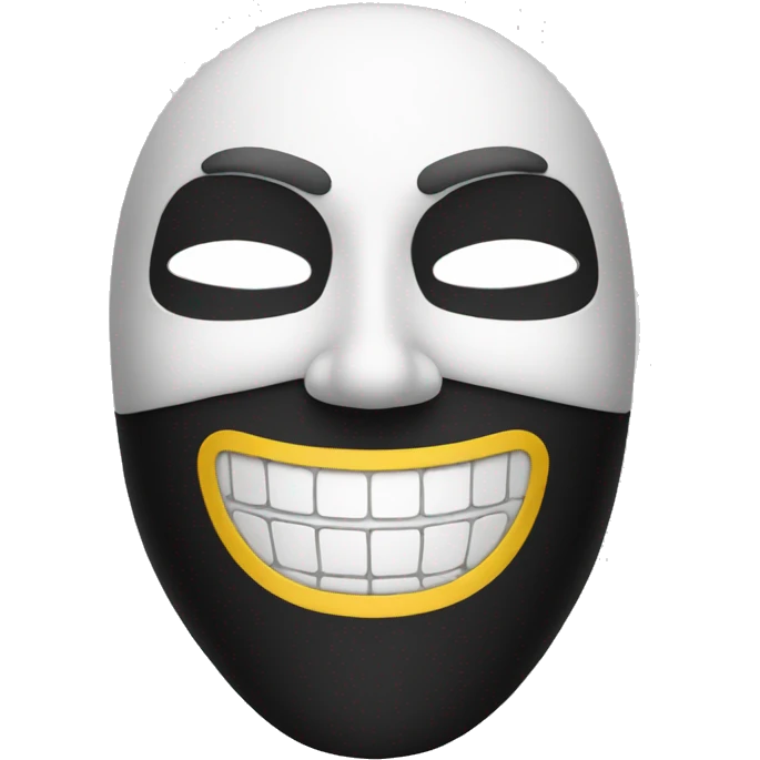 anonymous mask with black sweater laughing emoji
