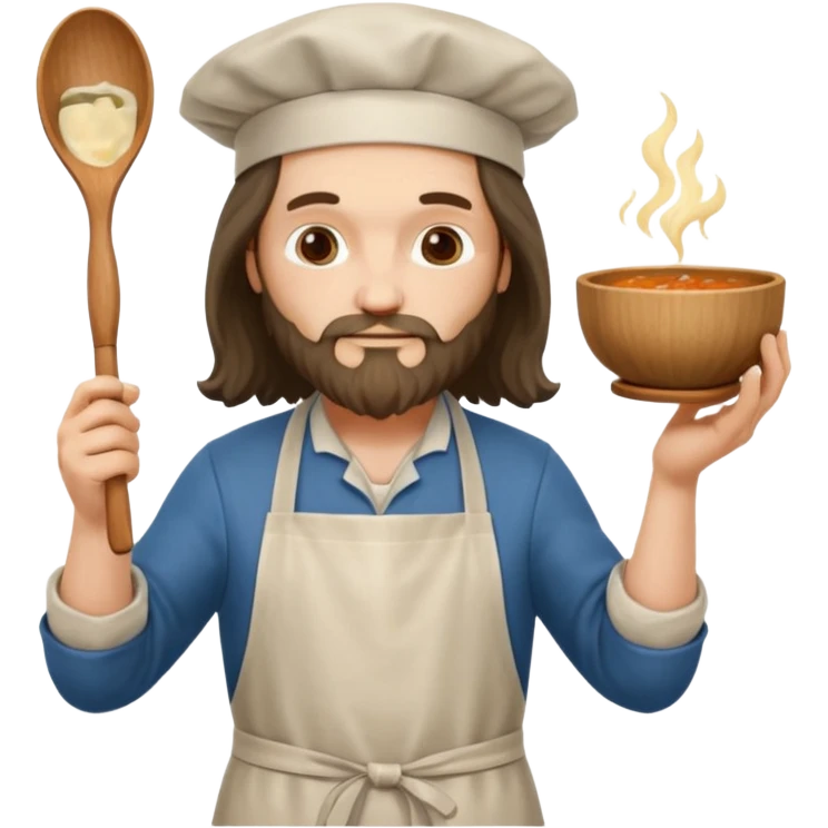 leonardo da Vinci cooking soup emoji