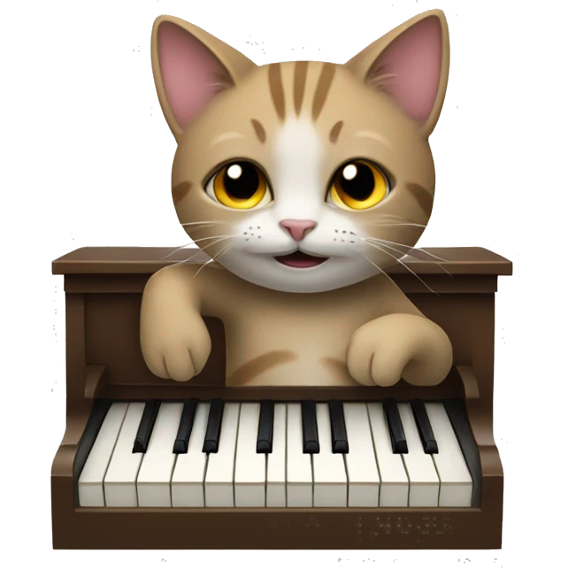 cat playing piano emoji