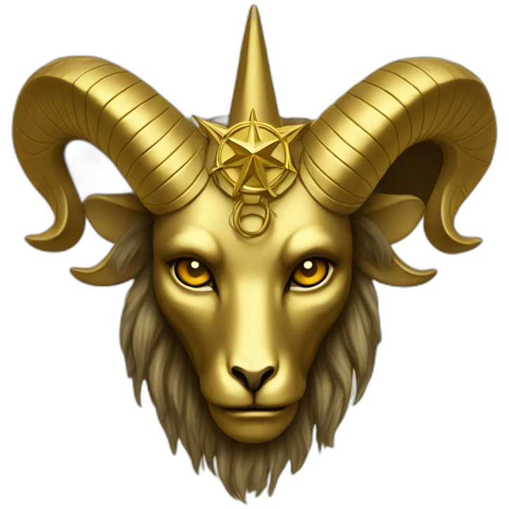 Gold Baphomet star sad emoji