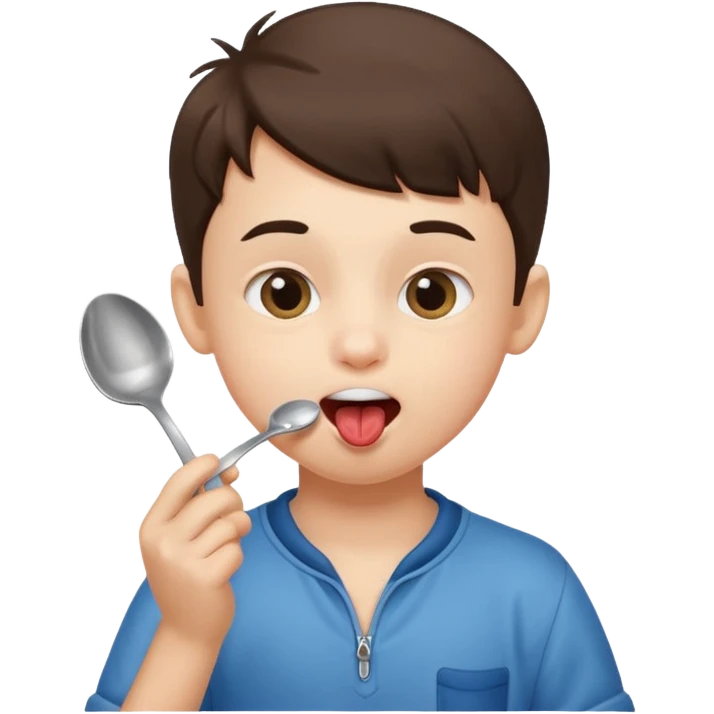 Sassy boy licking spoon emoji