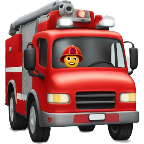Man driving fire truck emoji