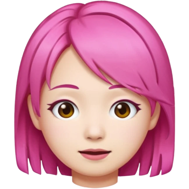 asian emoji face withpink hair  emoji