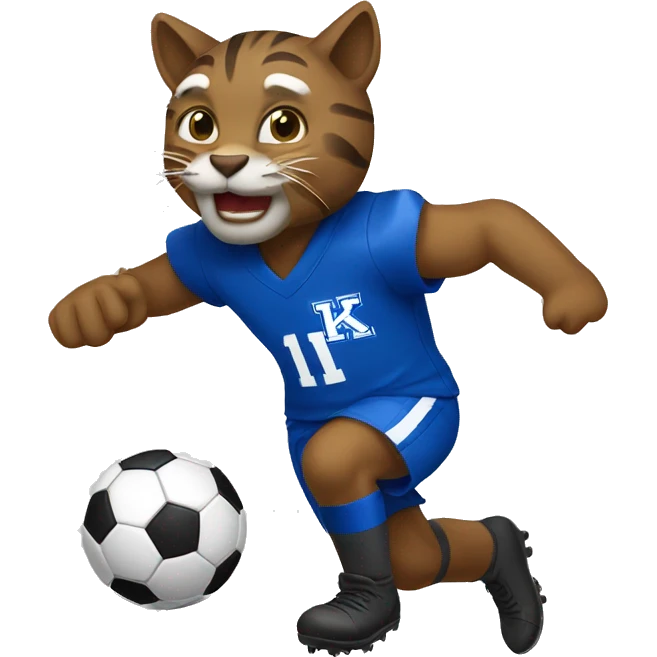 Kentucky wildcat playing soccer emoji
