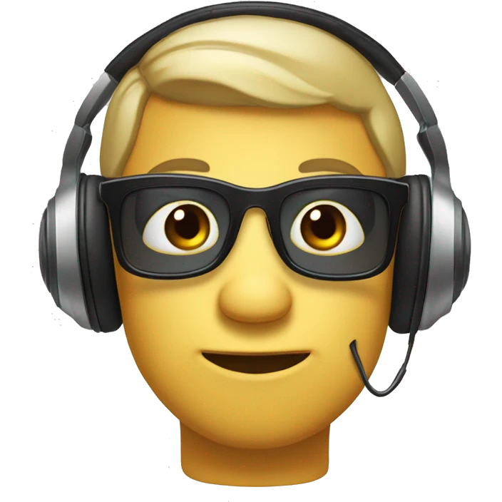 Rana con cuffie e occhiali emoji