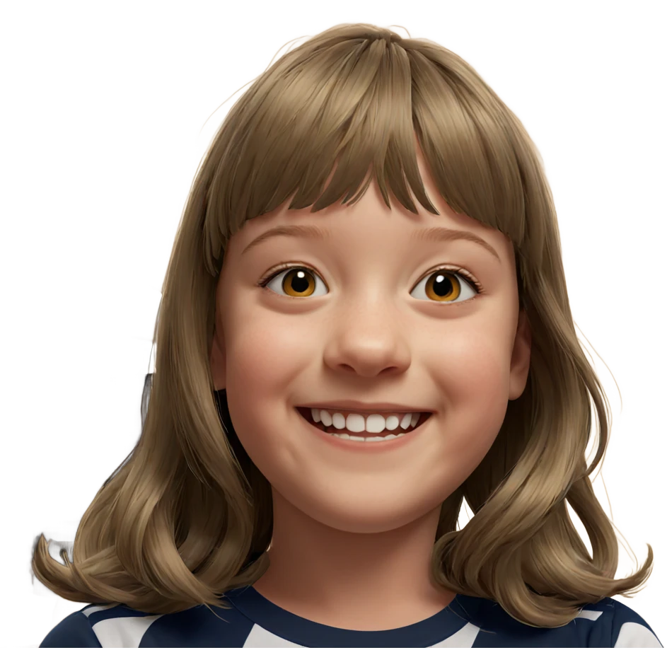 smiling girl indoors portrait emoji