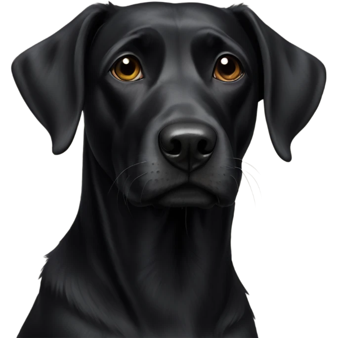 realistic black dog portrait emoji