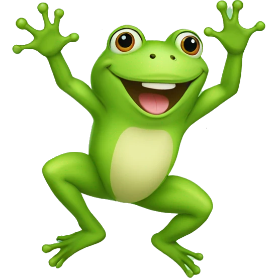 Happy cute frog jumping  emoji