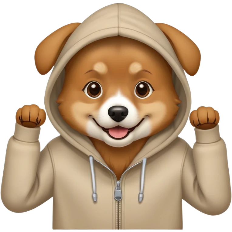 Dog wearing a hoodie emoji