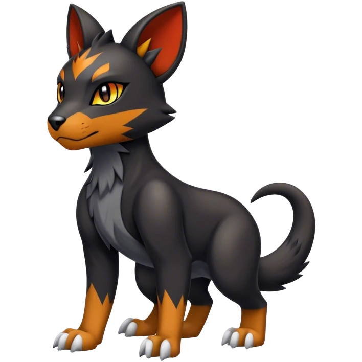 Cool edgy Torracat-Houndour-Digimon, full body emoji