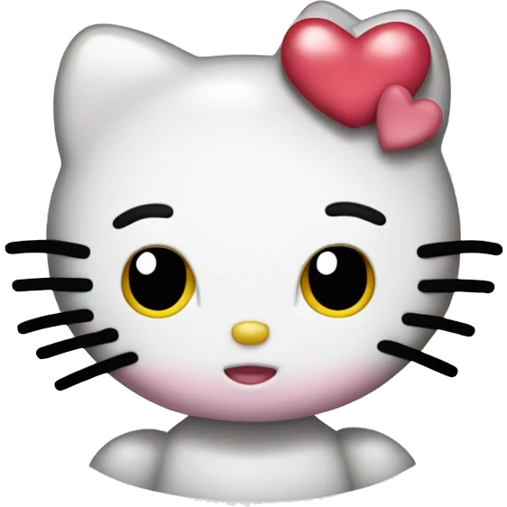 Hello kitty with heart eyes emoji
