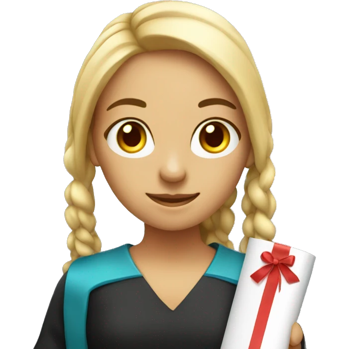 Student girl with diploma emoji