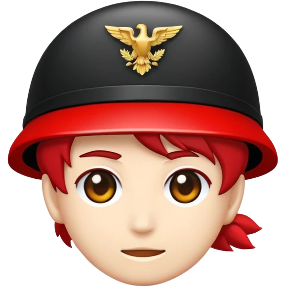 An anime-style military emoji in red and black colors emoji