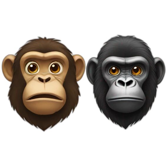Monkey and gorilla emoji