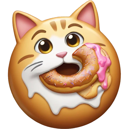 cat eating donut emoji
