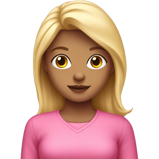 Blonde girl with cute pink outfit emoji