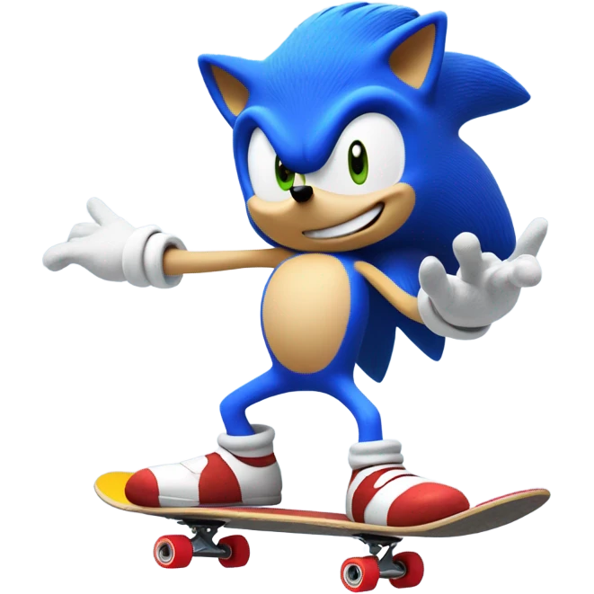 Sonic on a skateboard  emoji