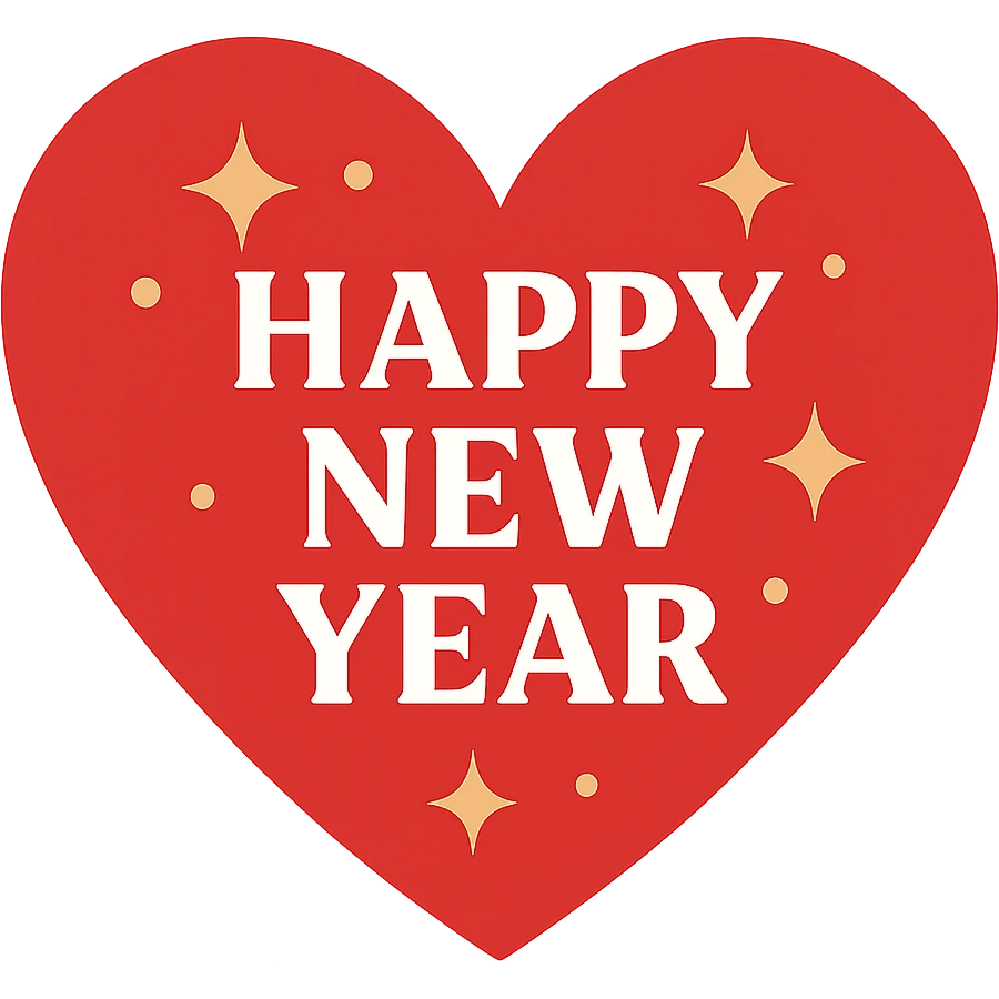 New year heart, remove background emoji