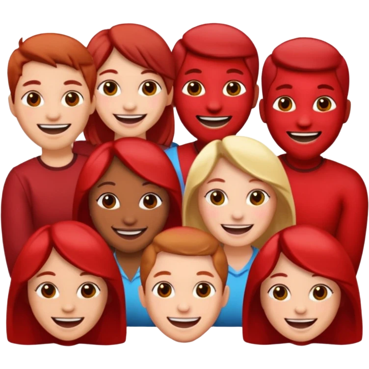 Red group peoples  emoji