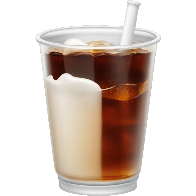 doctor pepper with cream and syrup in a clear cup  emoji