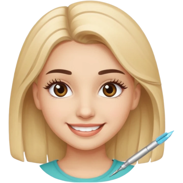 Девушка лашмейкер улыбается emoji