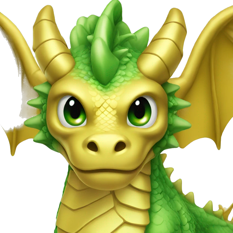Gold dragon with green eyes  emoji