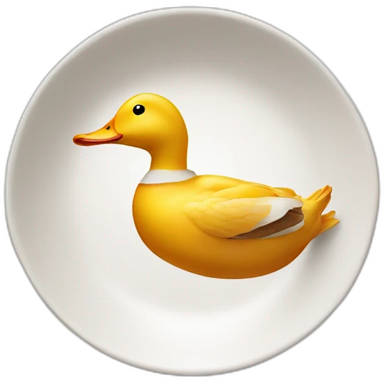 Cooked duck is flying on a dish emoji