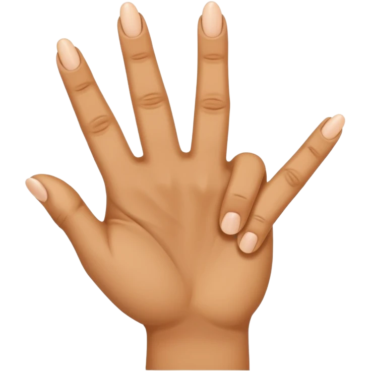 hand pointing index finger middle finger and baby finger emoji
