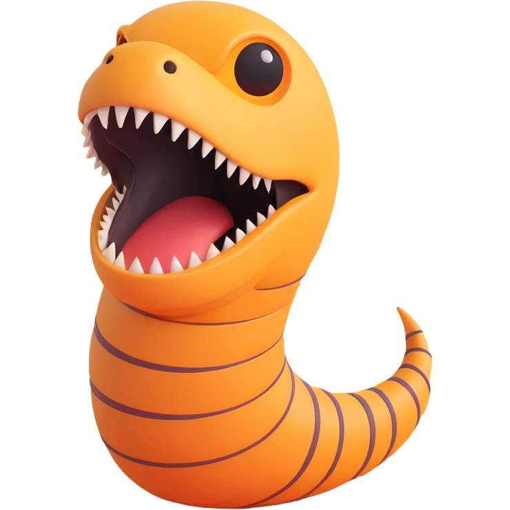 sandworm from Dune, stylized as a seamless emoji head part, detailed, matching style and color for continuous look emoji