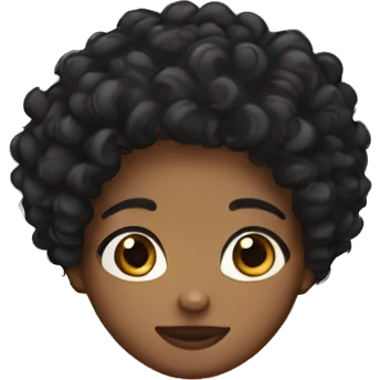 Black curly hair girl with brown eyes  emoji