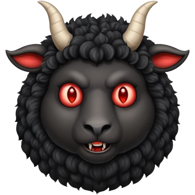 Black sheep with devil horns emoji