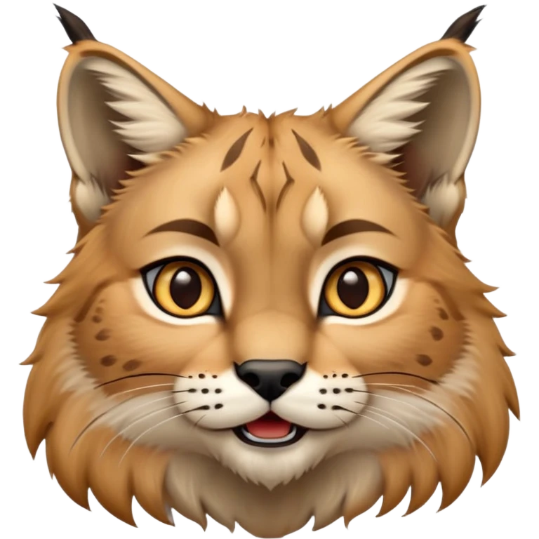 Cinematic-realistic cute-Lynx-Portrait-Emoji – Head tilted dramatically with an exaggeratedly amused expression, featuring a thick, tufted golden-brown coat with striking black ear tufts, wide, expressive amber eyes filled with playful disbelief zoomed out showing shoulders emoji