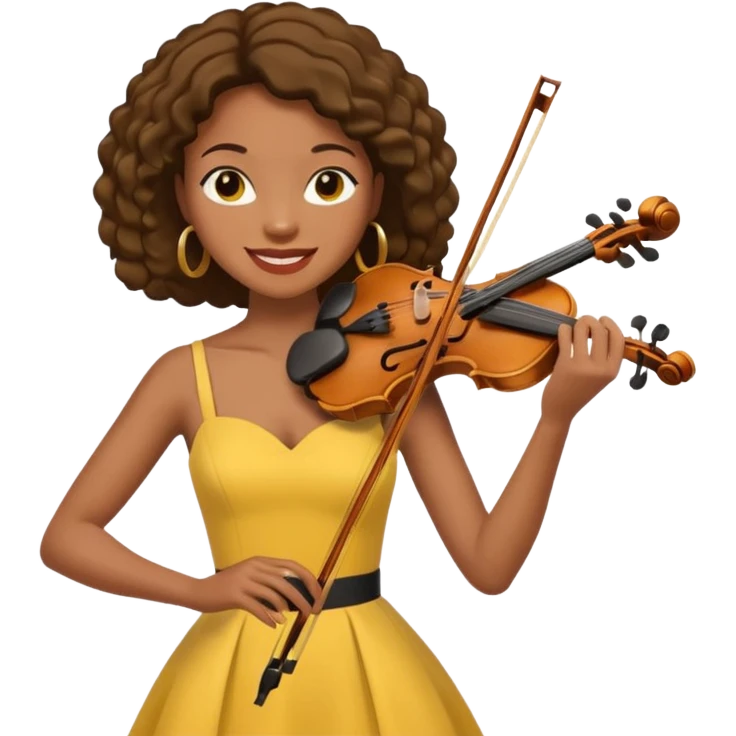 yellow-colored violinist black woman  emoji