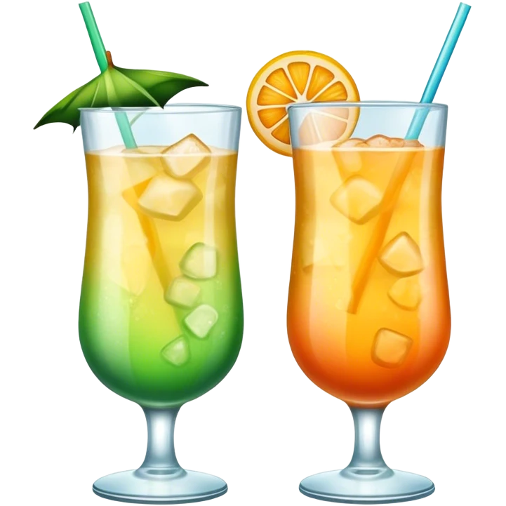 Two tropical drinks clinking emoji