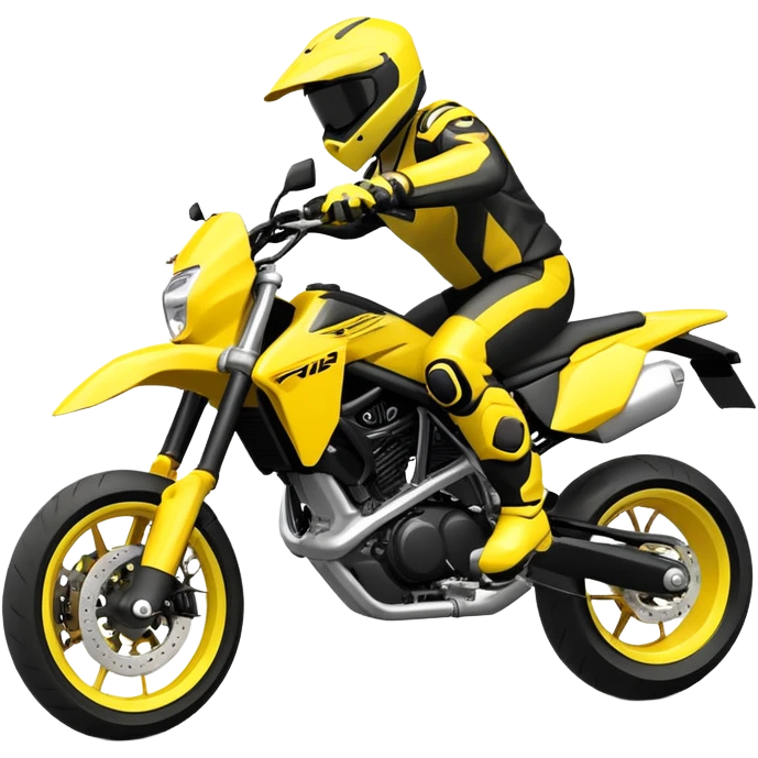 yellow and black super motard motorcycle emoji