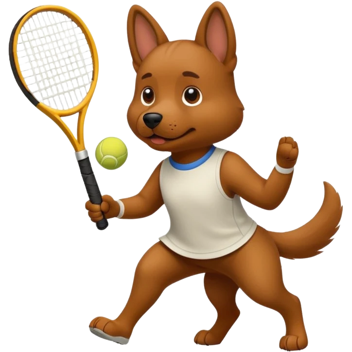 dog playing tennis emoji