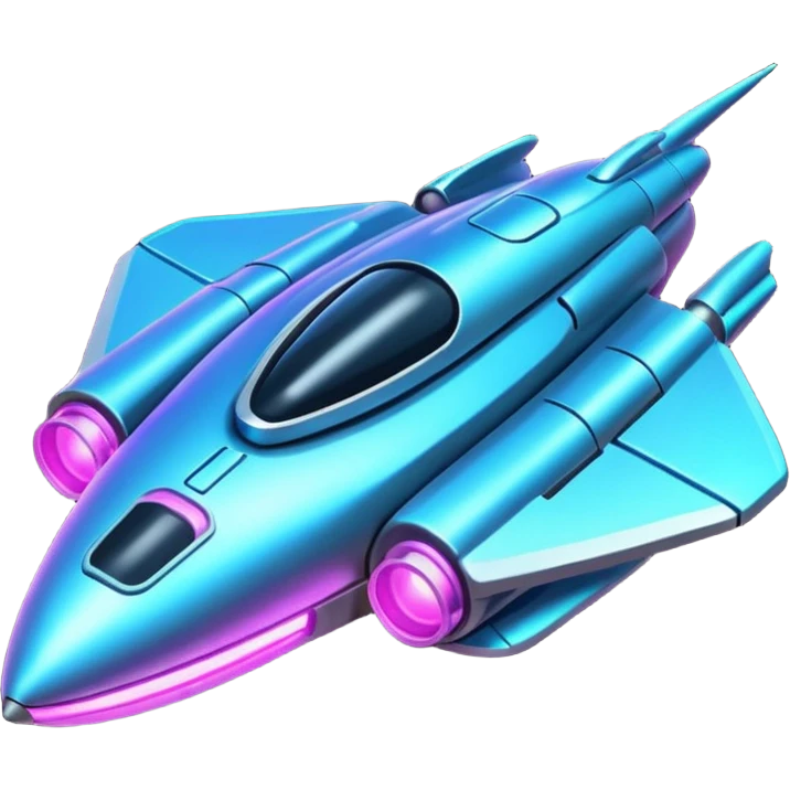Neon spaceship emoji