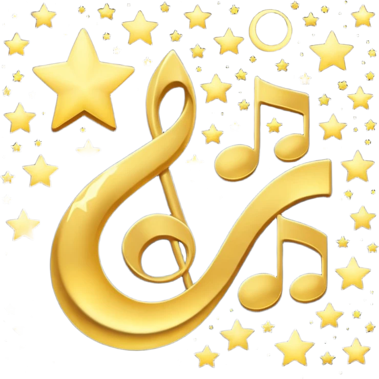 singing notes become stars flowing in the night sky emoji