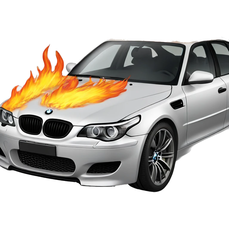 bmw m5 car with fire emoji