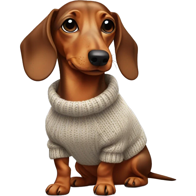 dachshund wearing a knitted sweater emoji