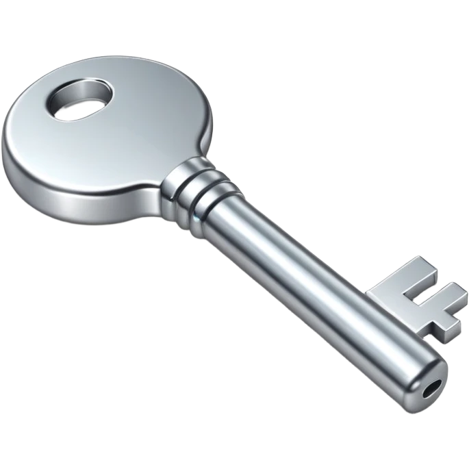 shiny 3D metallic key emoji