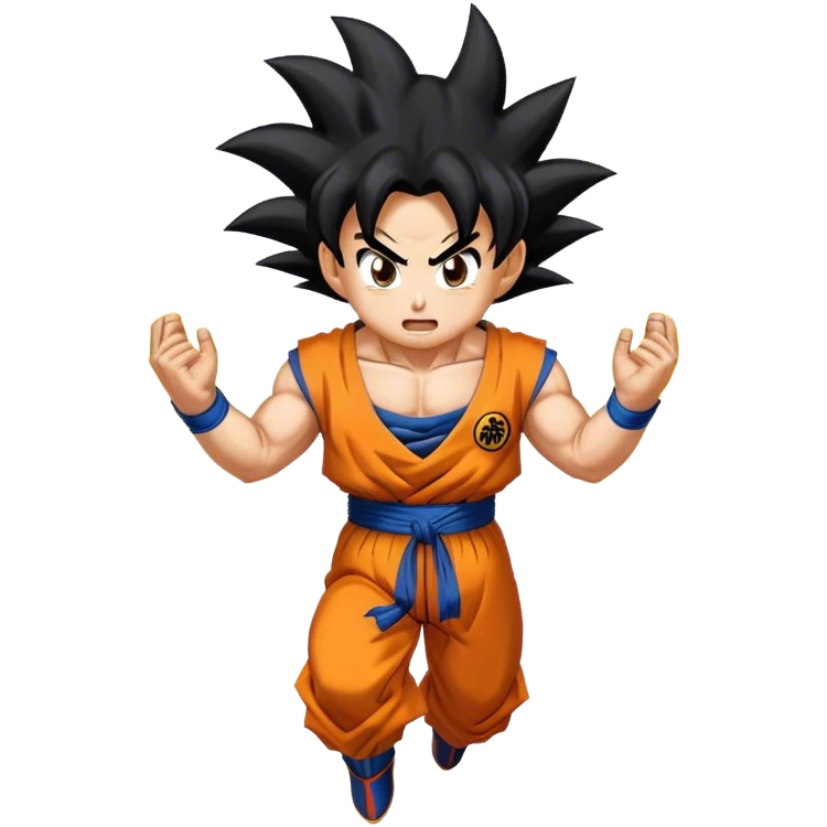 A Goku Emoji Going Super Saiyan with an aura around him emoji